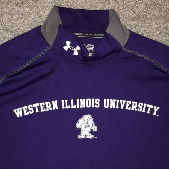 WIU Western Illinois university rocky the bulldog cold gear under armor LS shirt - Picture 1 of 4